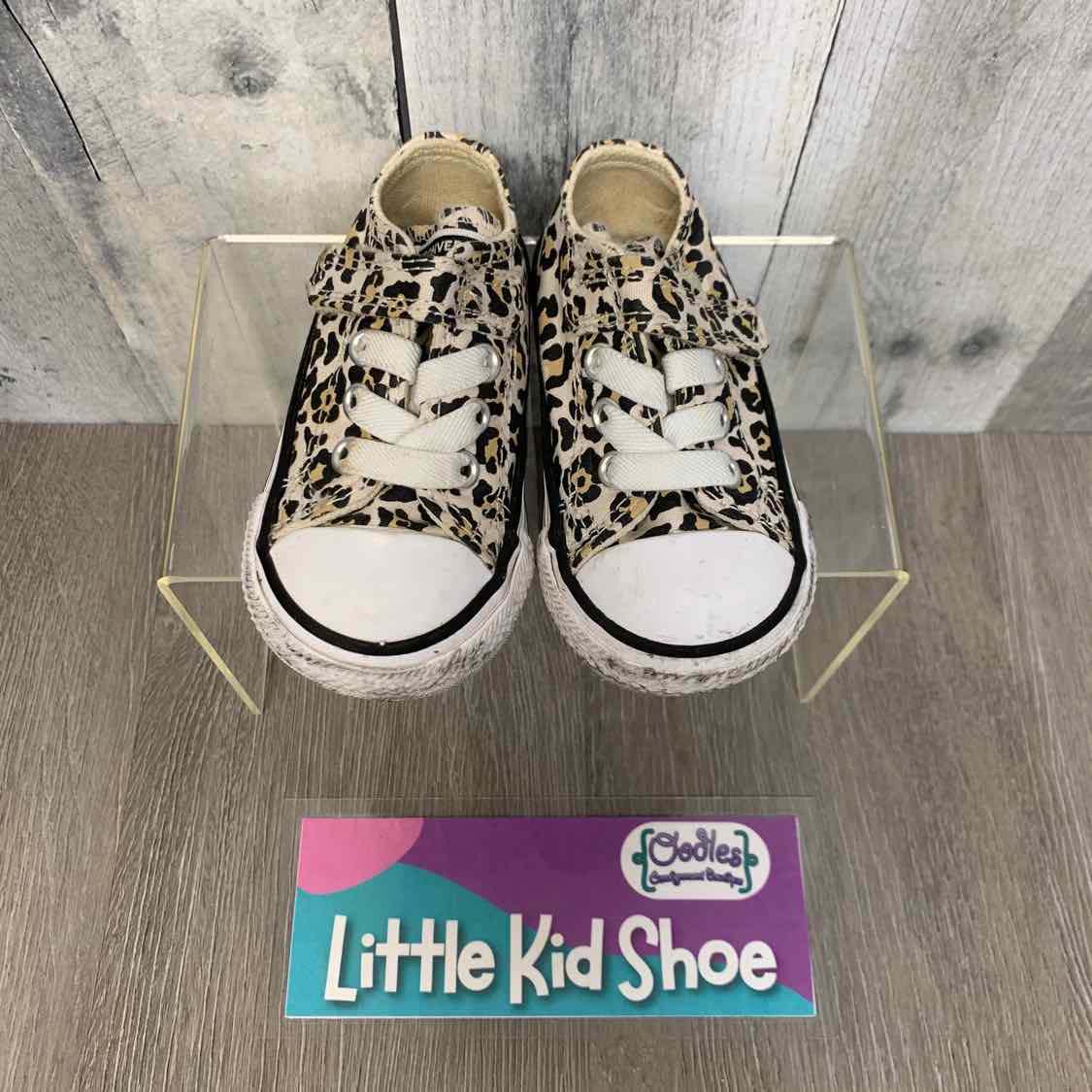 Size 3 Tan Animal Print Converse Sneakers