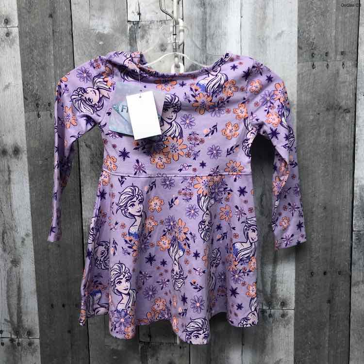 Size 2T Purple Graphic Disney LS Dress