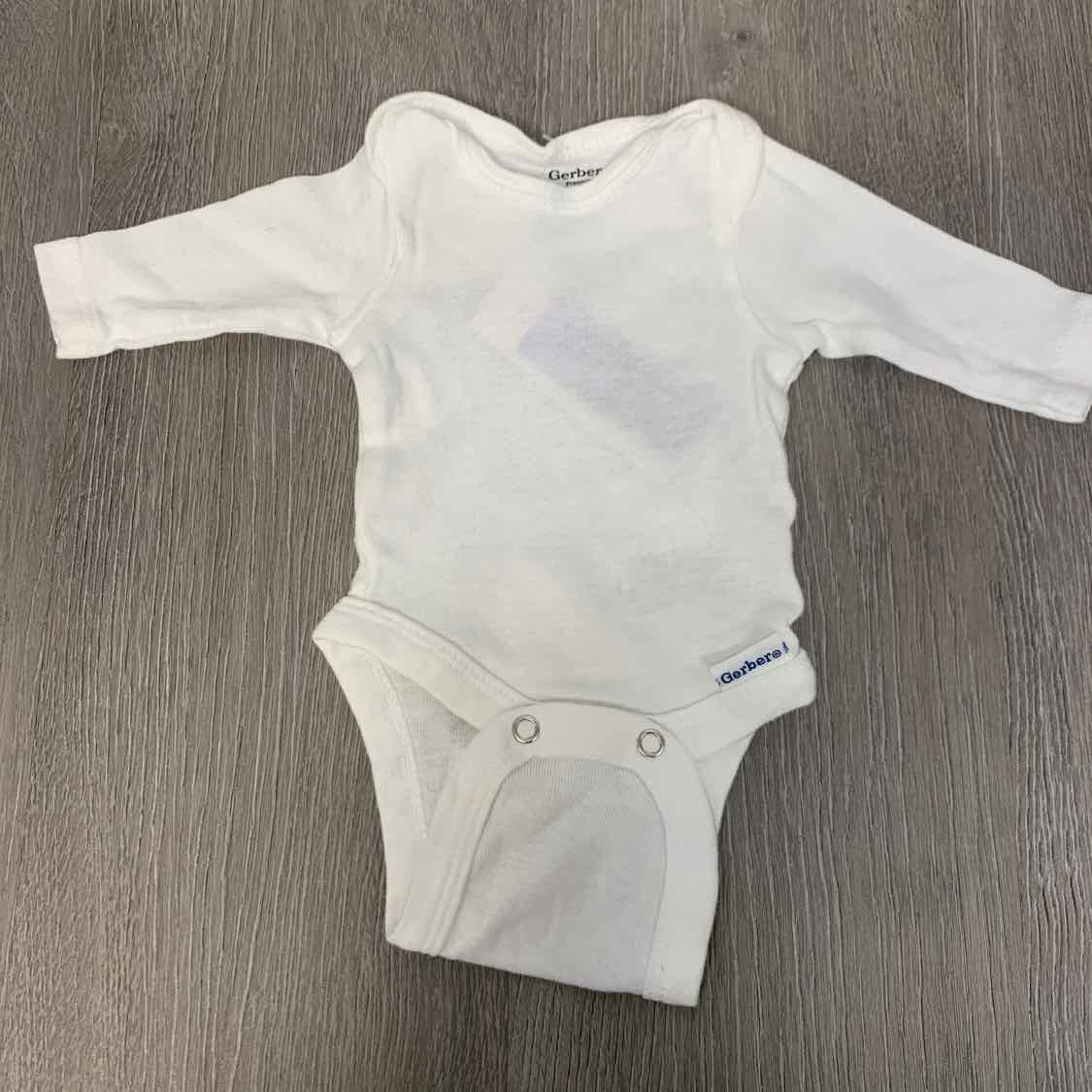 Size Preemie White Gerber Bodysuit