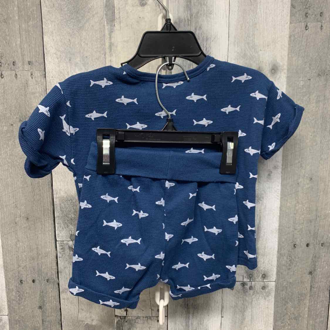 Size 12 Months Navy Print Child of Mine Shirt/Shorts