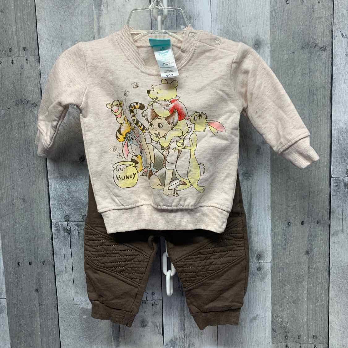 Size 0-3 Months Tan/Brown Disney Shirt/Pants