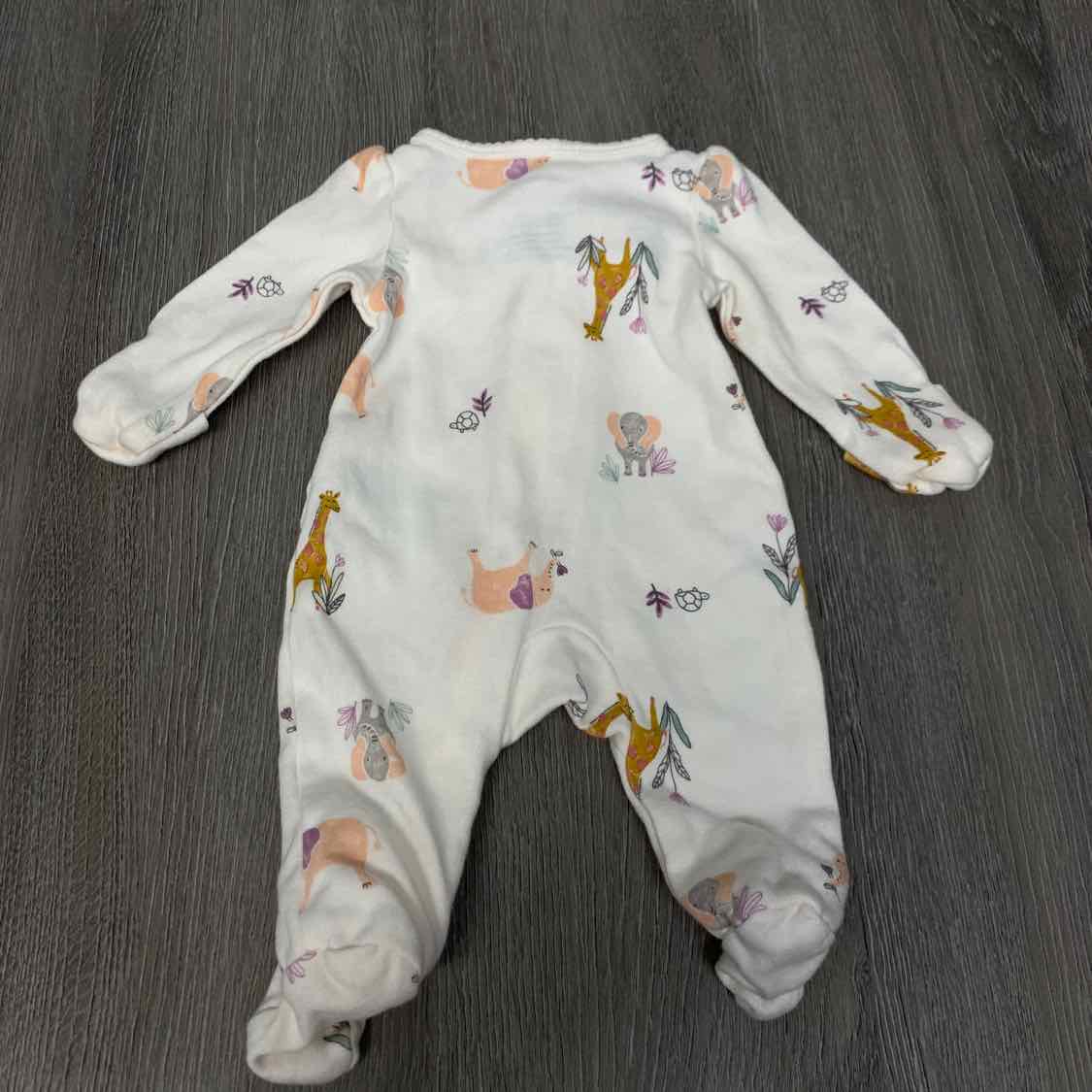 Size Preemie White Graphic Carter's Footy PJs