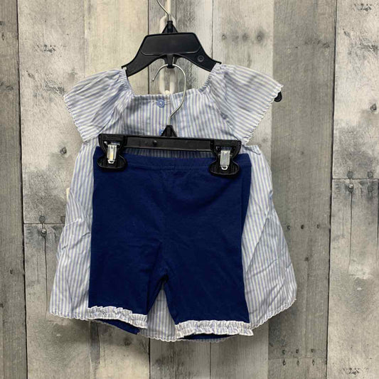Size 24 Months Blue Striped Sesame Street Shirt/Shorts - OodlesCB