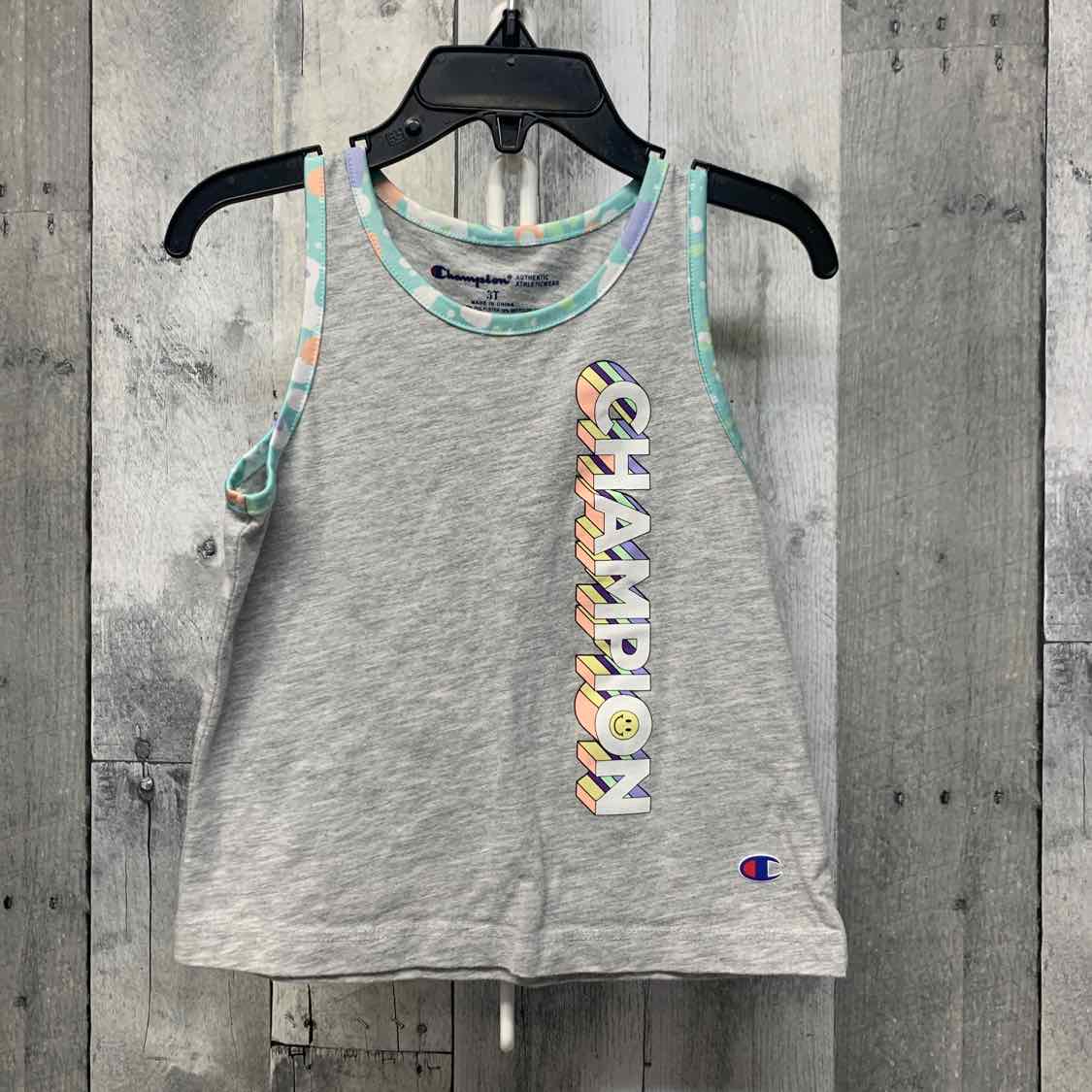 Size 3T Gray/Teal Champion Tank Top
