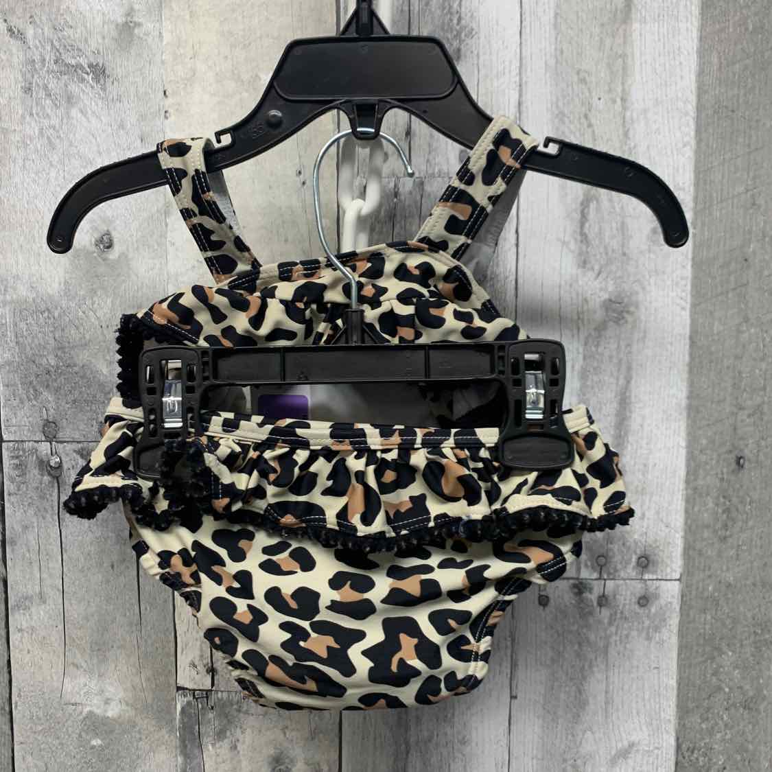 Size 12-18 Months Tan Animal Print Posh Peanut Swim Suit - 2pc+