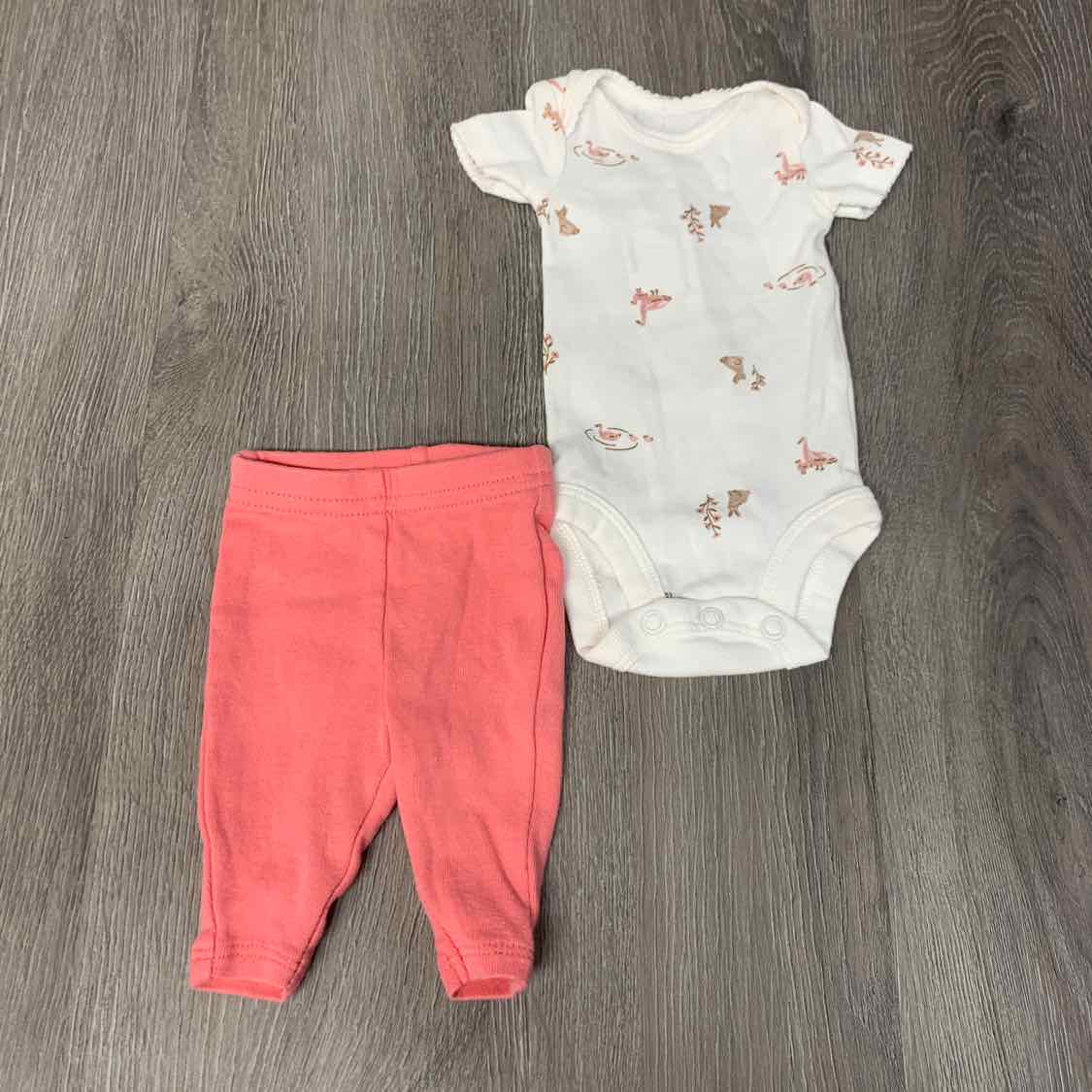 Size Preemie White/Pink Child of Mine Shirt/Pants