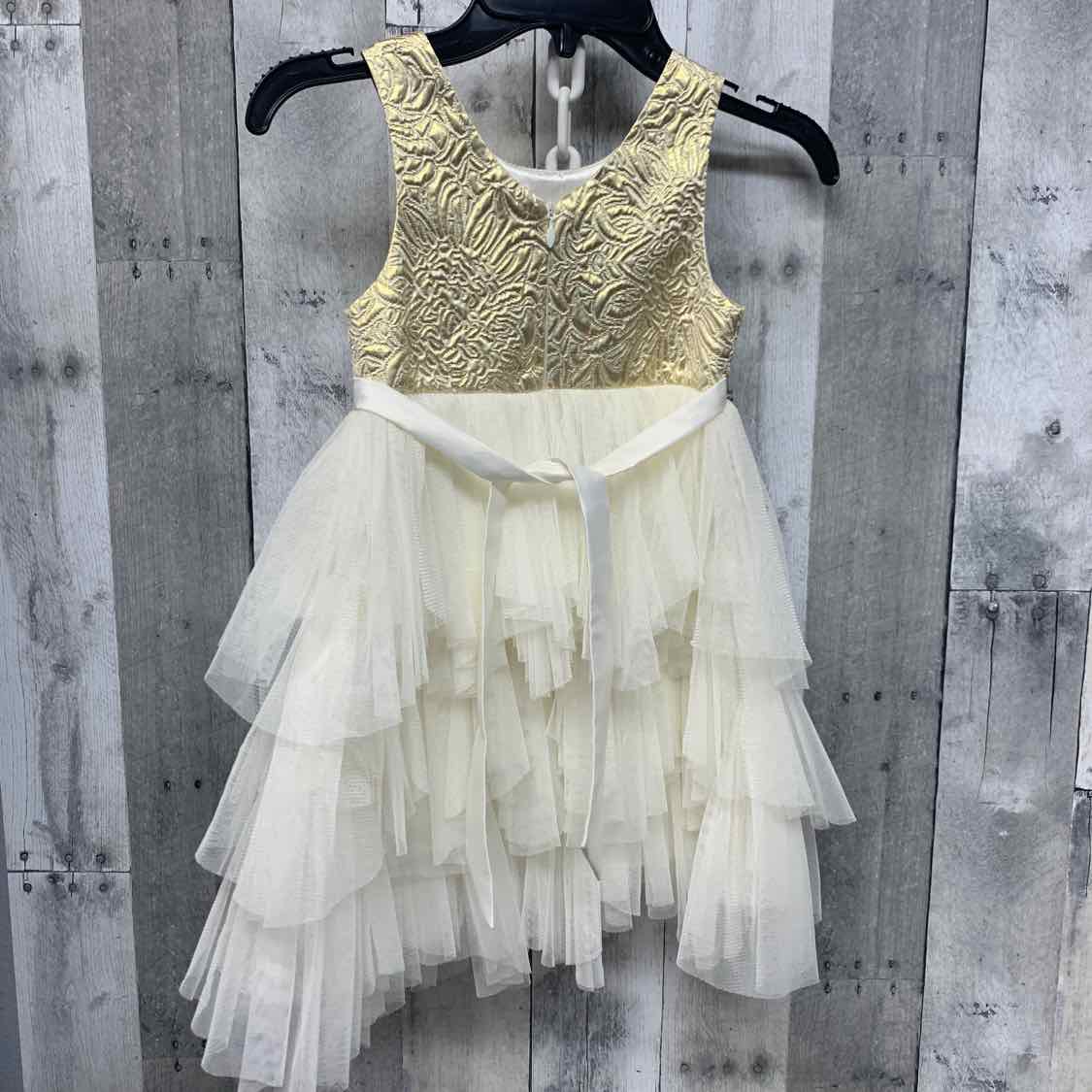 Size 4 Ivory/Gold American Princess Dress - Party