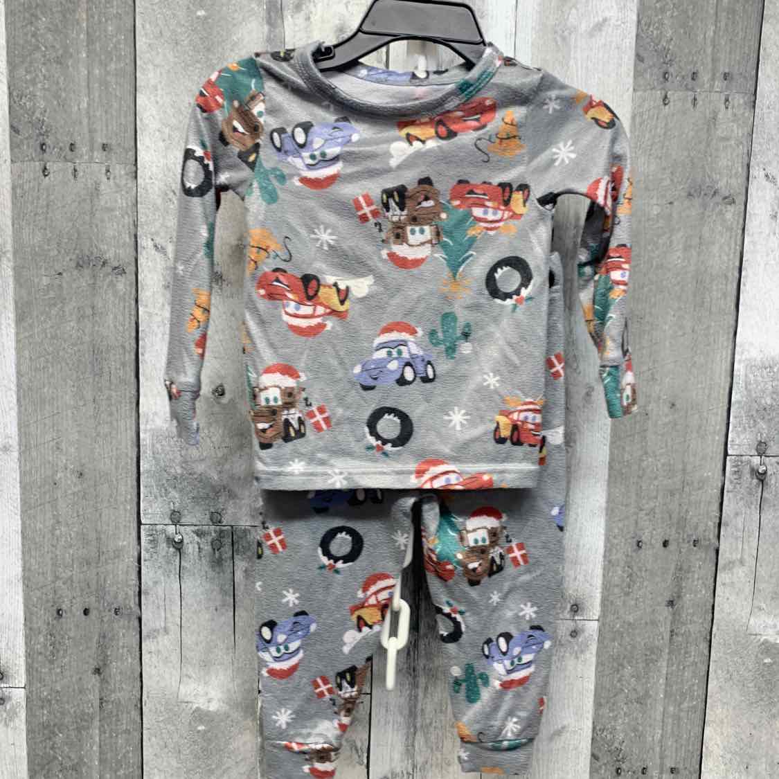 Size 2T Gray/Red Disney 2pc PJs