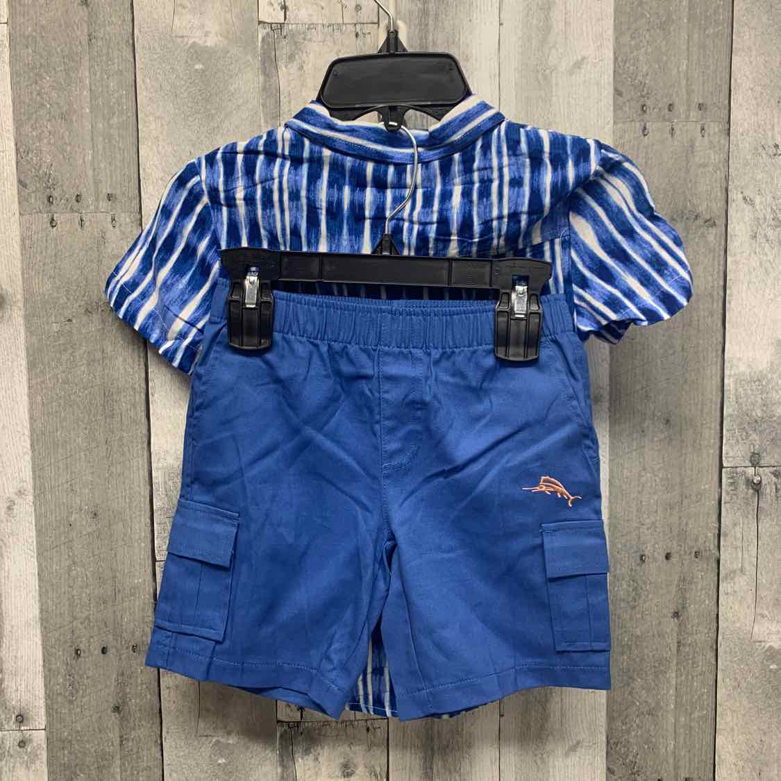 Size 4T Blue Graphic Tommy Bahama Shirt/Shorts