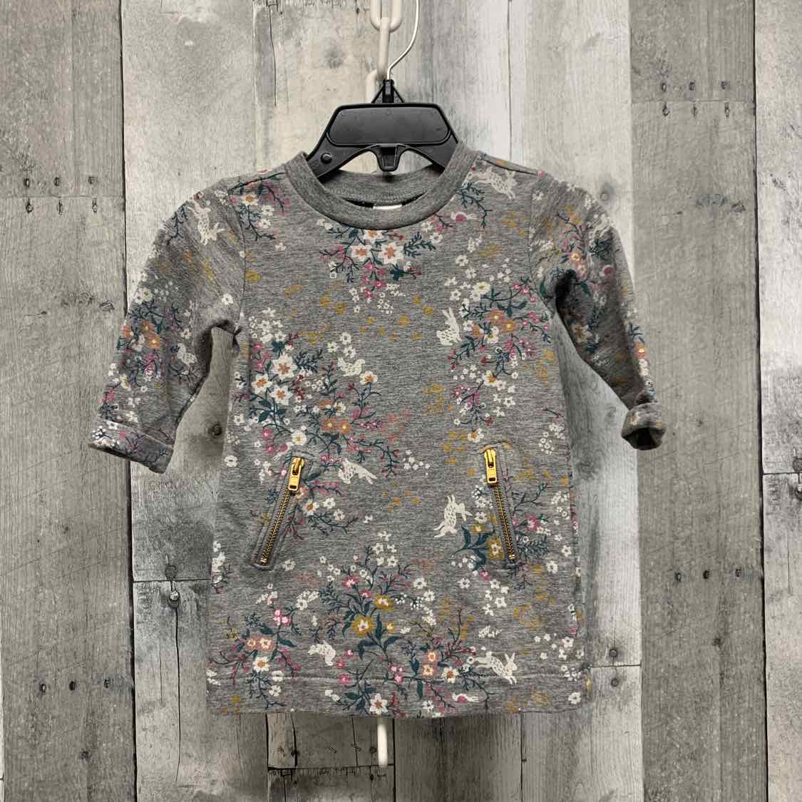 Size 3-6 Months Gray Floral Print Old Navy Dress