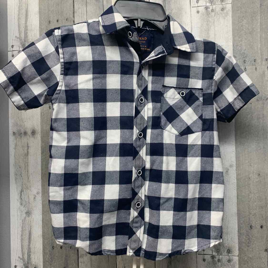Size 5 Navy Plaid B Brand Button Up
