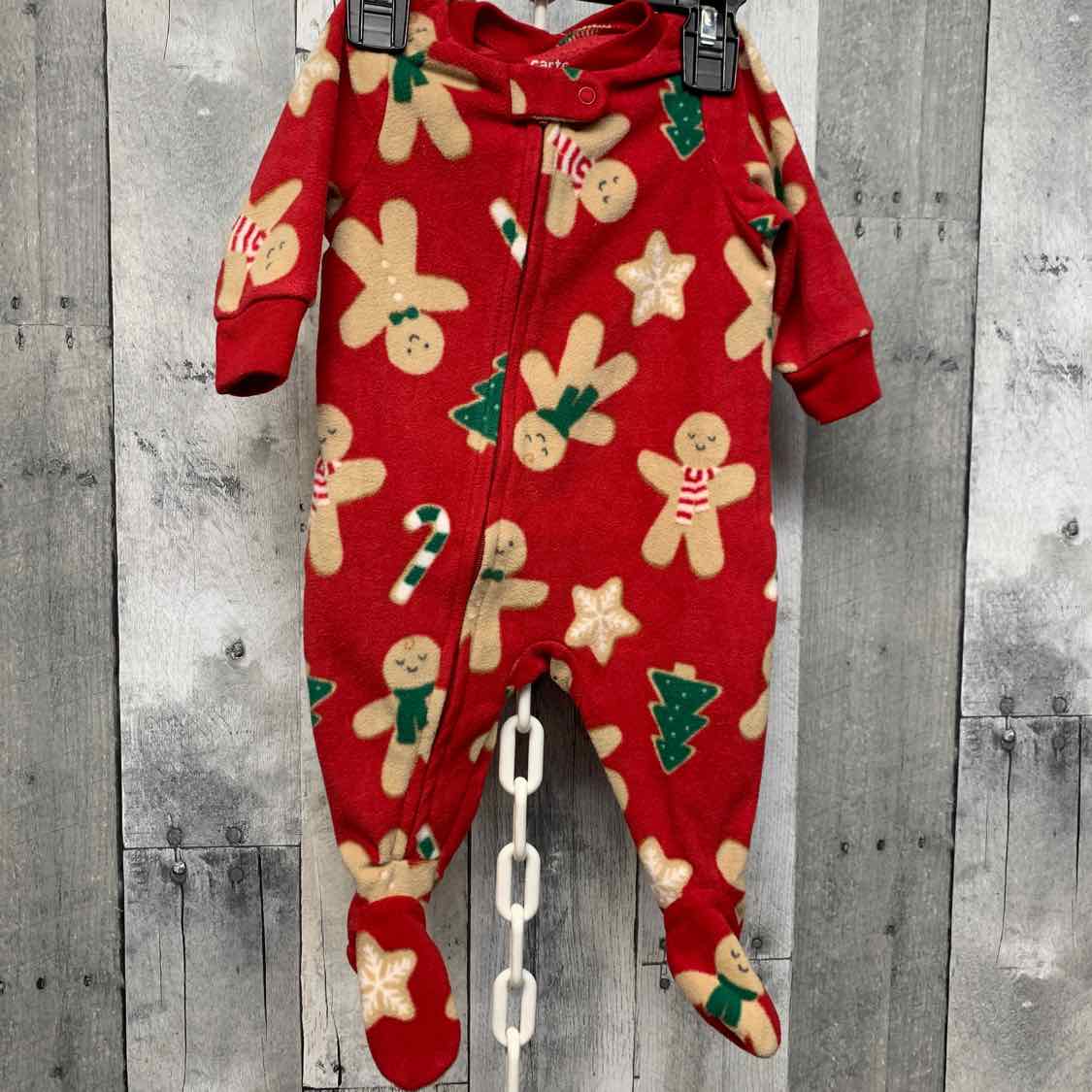 Size 0-3 Months Red Print Child of Mine Footy PJs