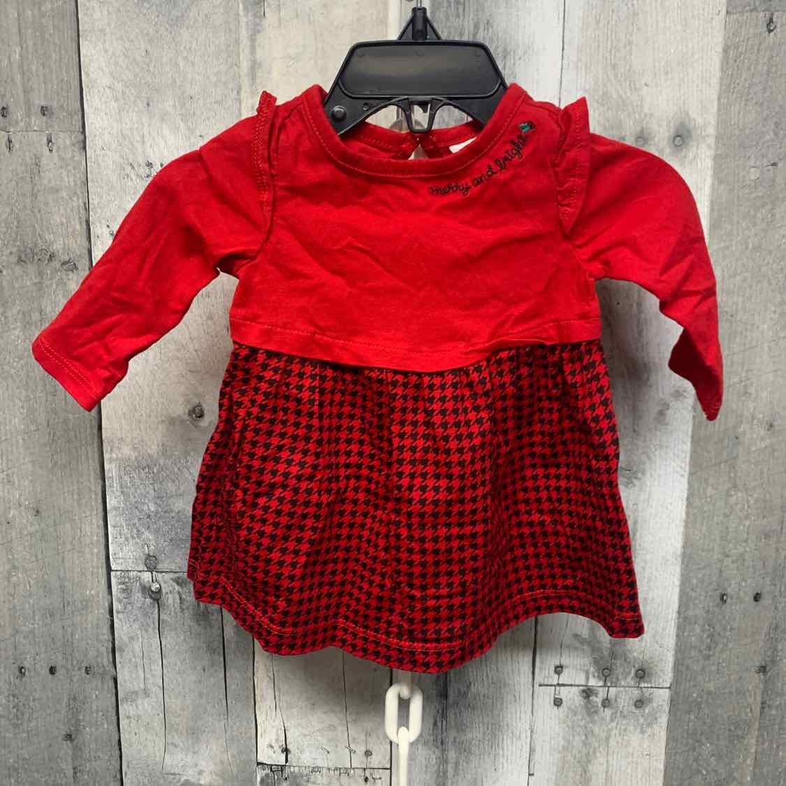 Size 3 Months Red/Black Carter's LS Dress