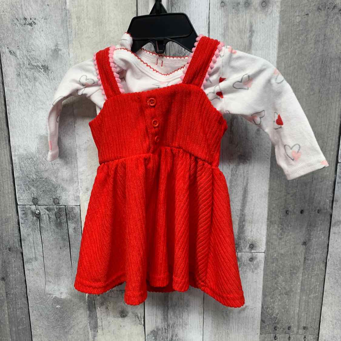 Size 3 Months White/Red Baby Starters 2pc Dress
