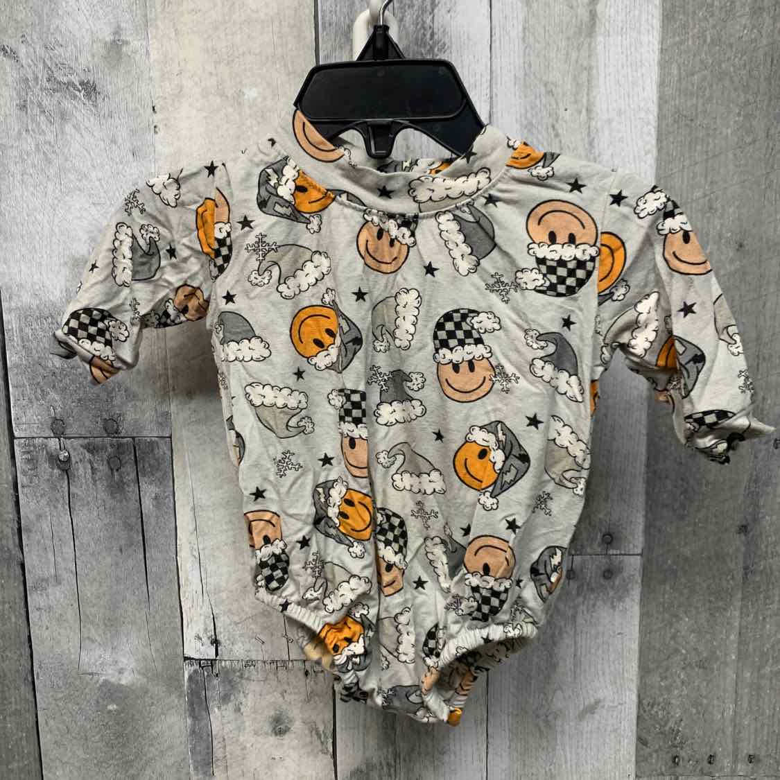 Size 0-3 Months Gray Print Boutique Brand Bodysuit