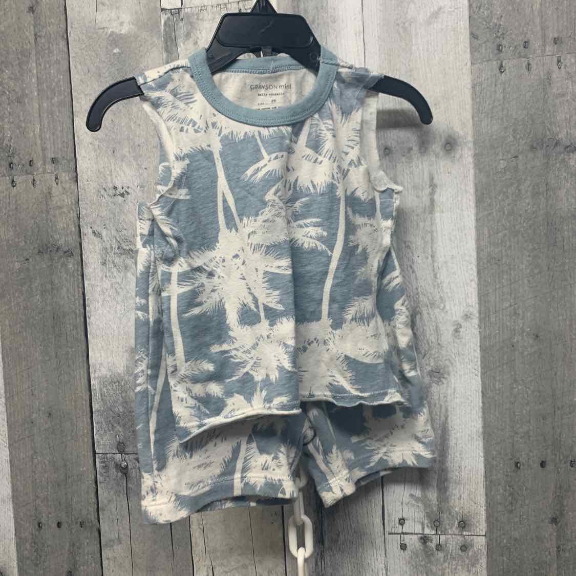 Size 2T Blue/White Grayson Threads Shirt/Shorts