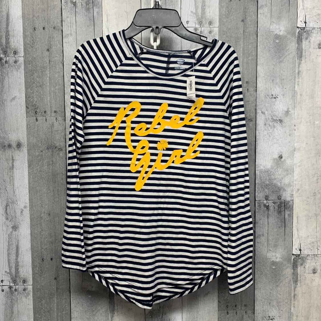 Size 10/12 Navy Striped Old Navy Long Sleeve Shirt