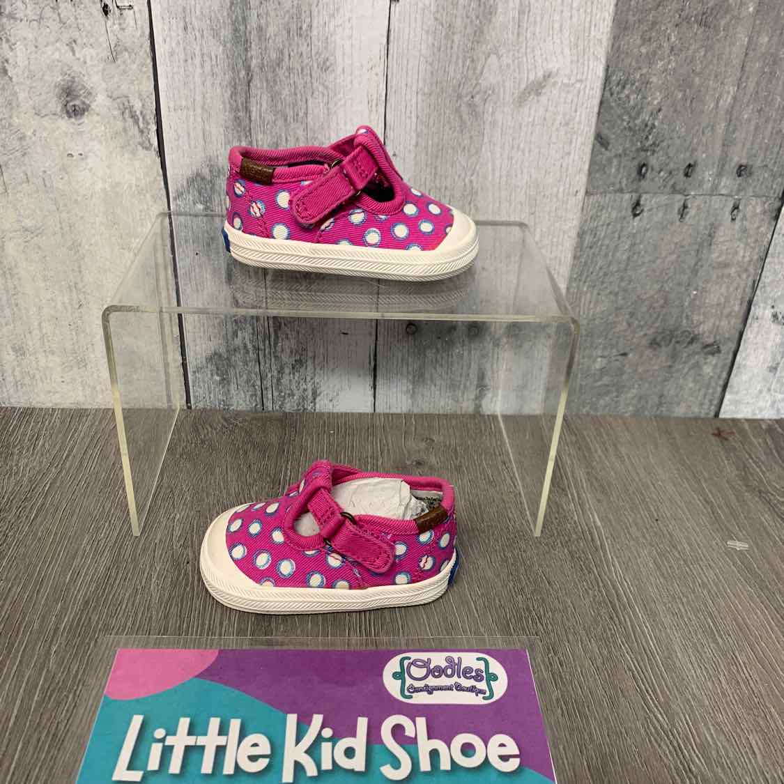 Size 1 Pink/White Keds Slip On Shoes
