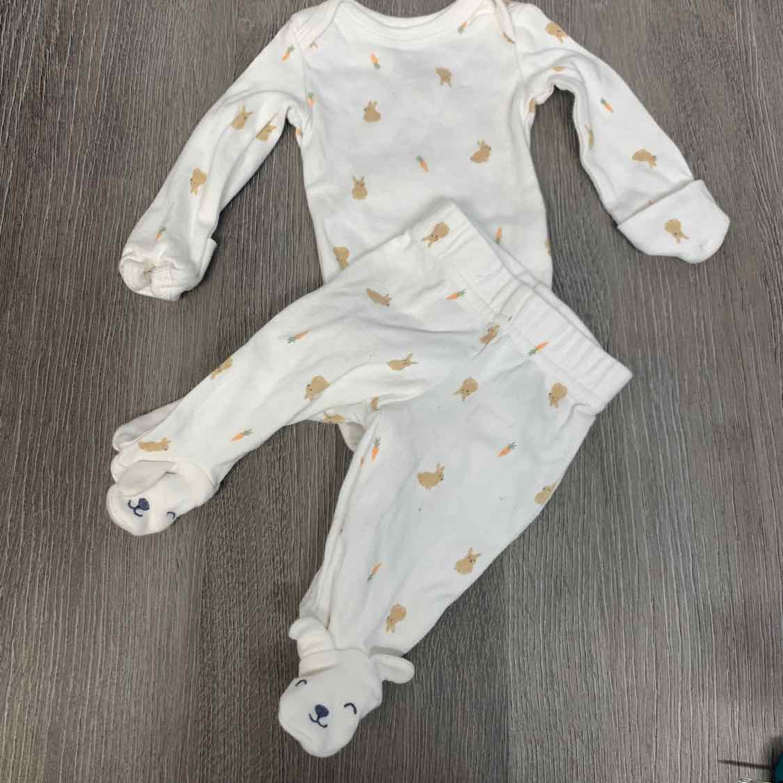 Size Preemie White Print Child of Mine Shirt/Pants - OodlesCB