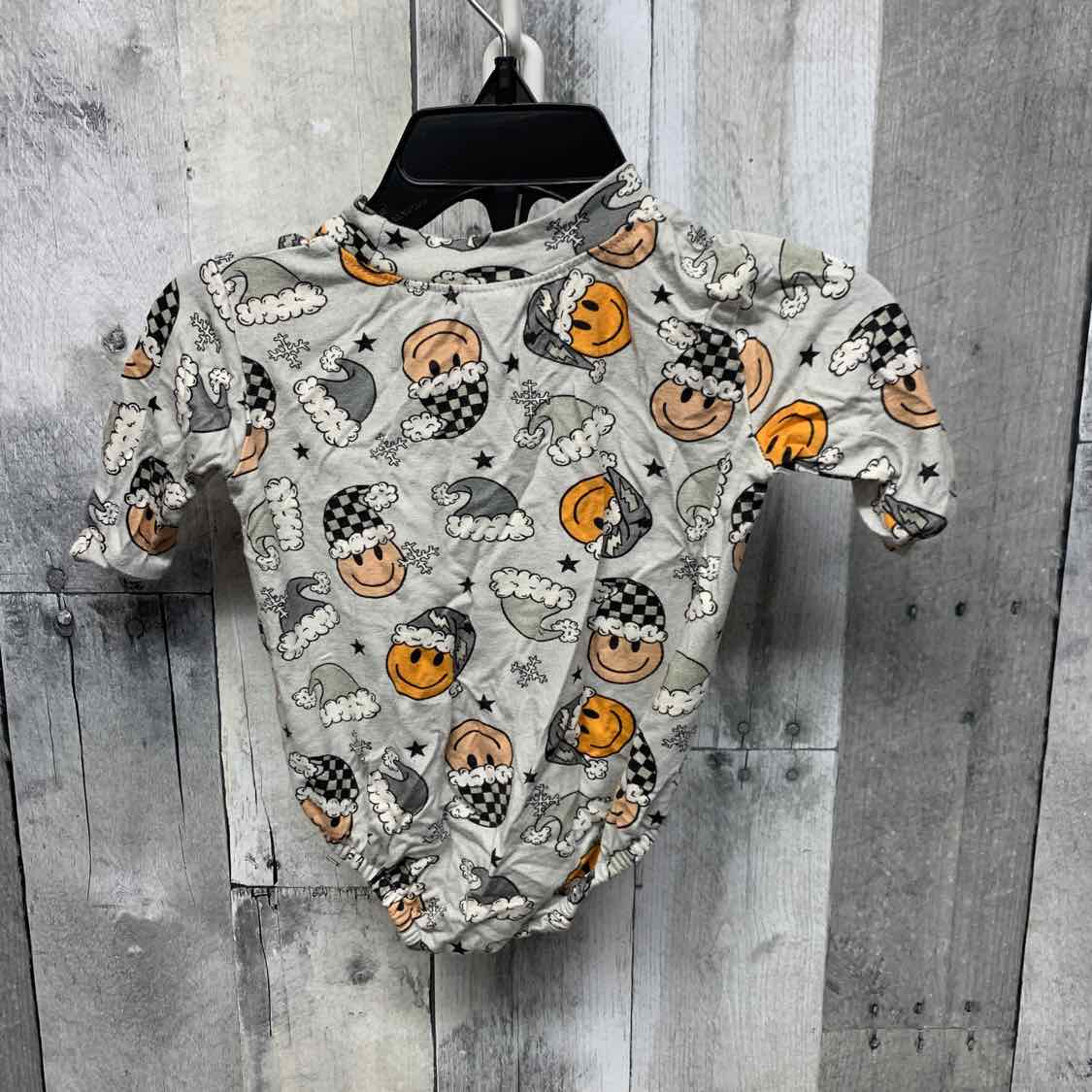 Size 0-3 Months Gray Print Boutique Brand Bodysuit