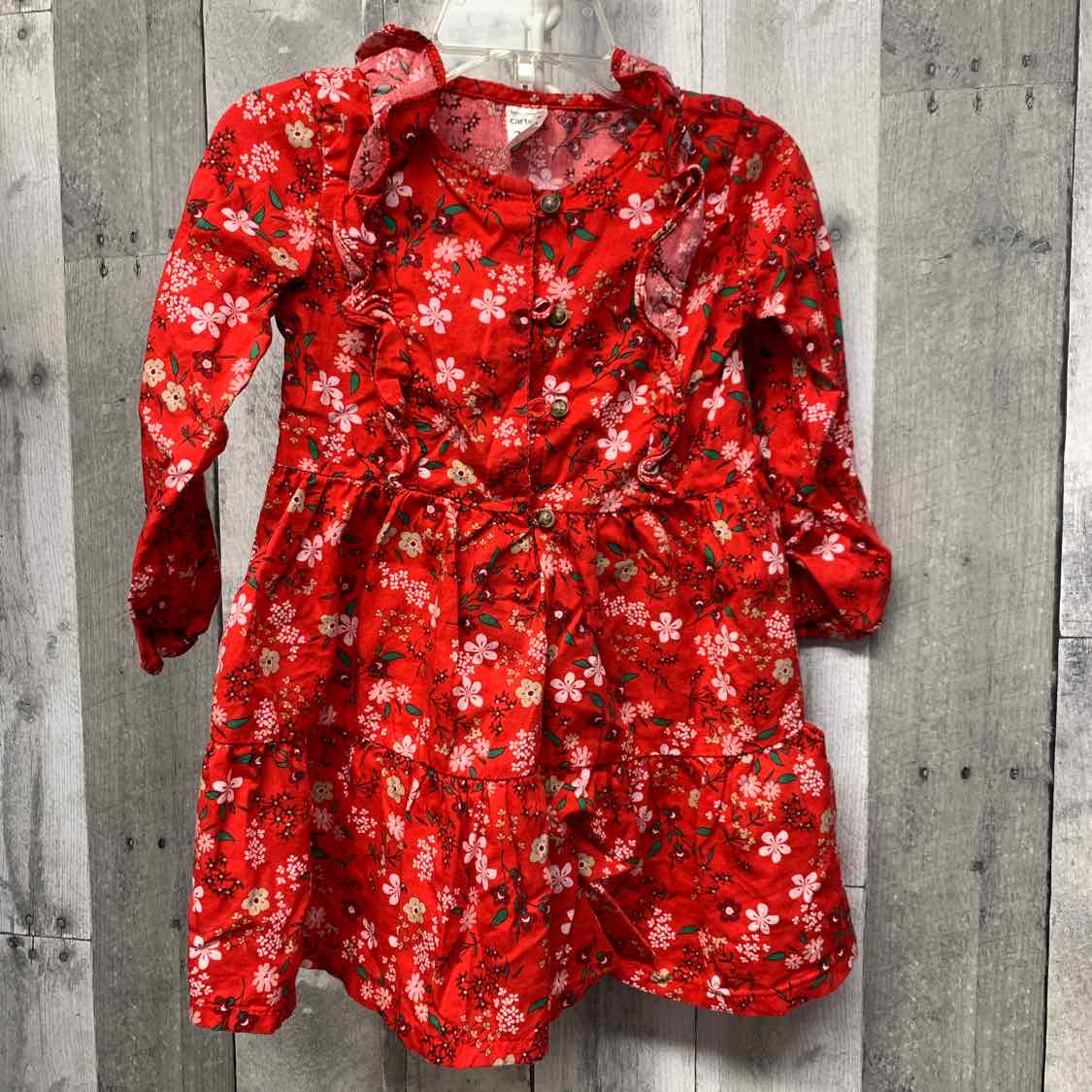 Size 24 Months Red Floral Print Carter's LS Dress