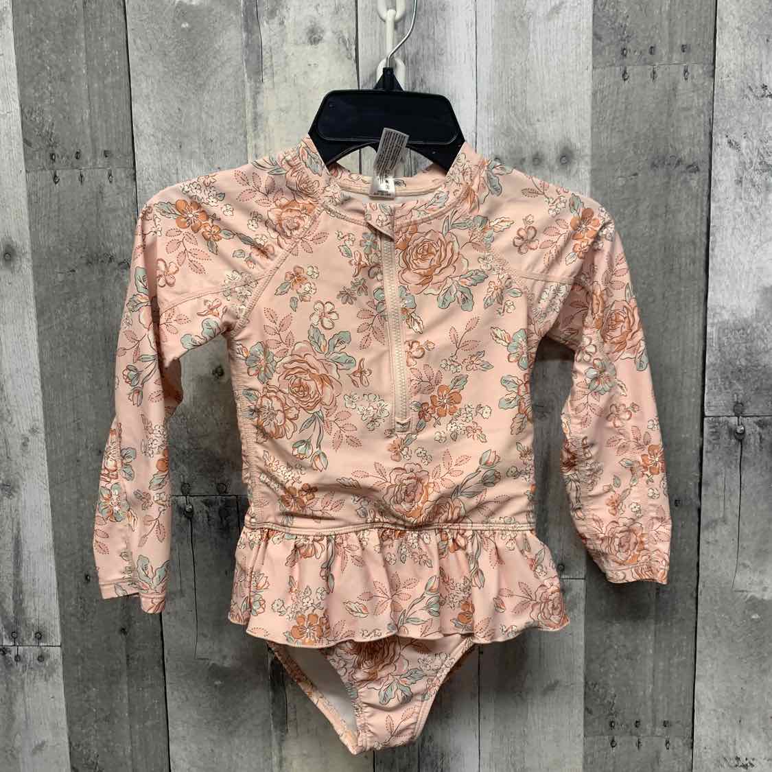Size 5T Pink Floral Print Modern Moments by Gerber Swim Suit - 1pc