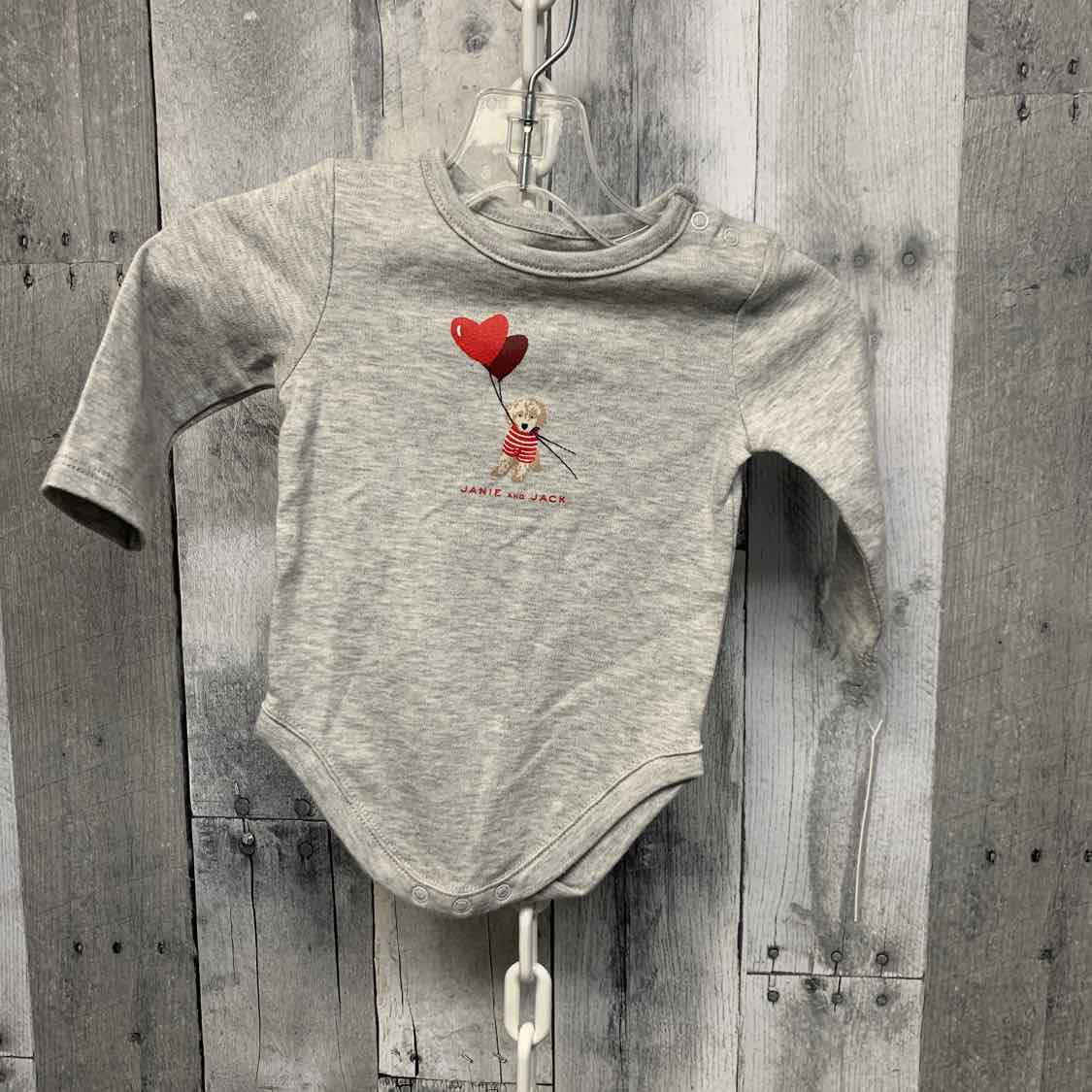 Size 0-3 Months Gray Janie & Jack Bodysuit