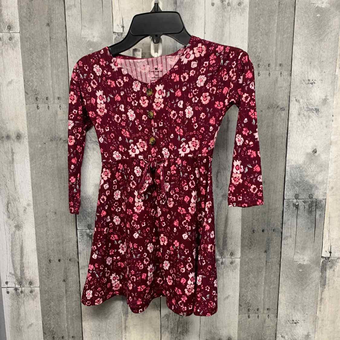Size 4 Burgundy/Pink One Step Up LS Dress