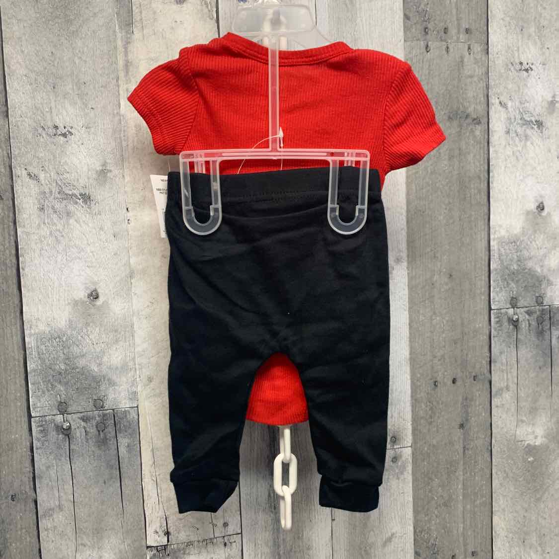 Size 3-6 Months Red/Black Kid Athletes Shirt/Pants