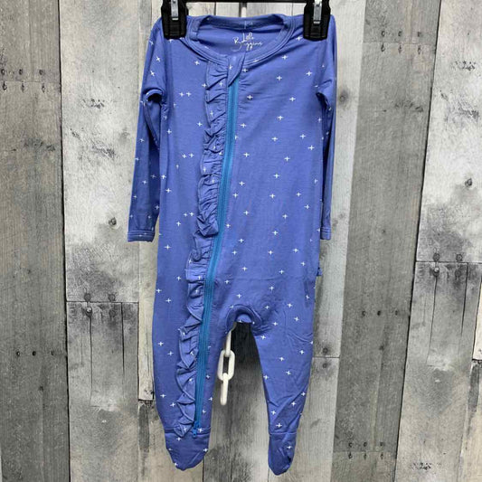 Size 3-6 Months Blue/White Little Buggins Romper