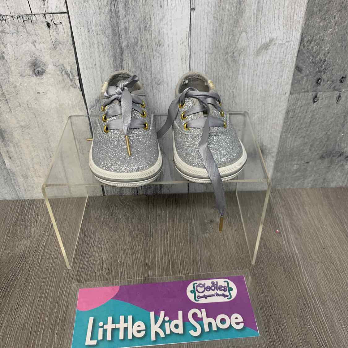 Size 1 Silver/White Keds Sneakers