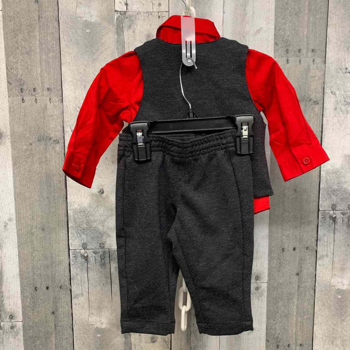 Size 3-6 Months Red/Gray Wonder Nation 2pc+ Suit