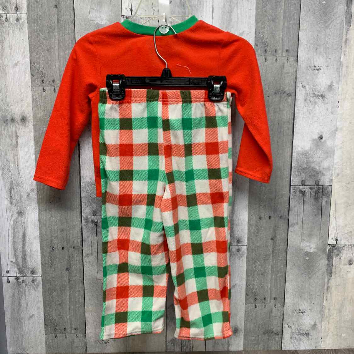 Size 4T Red/Green Mid Brand 2pc PJs