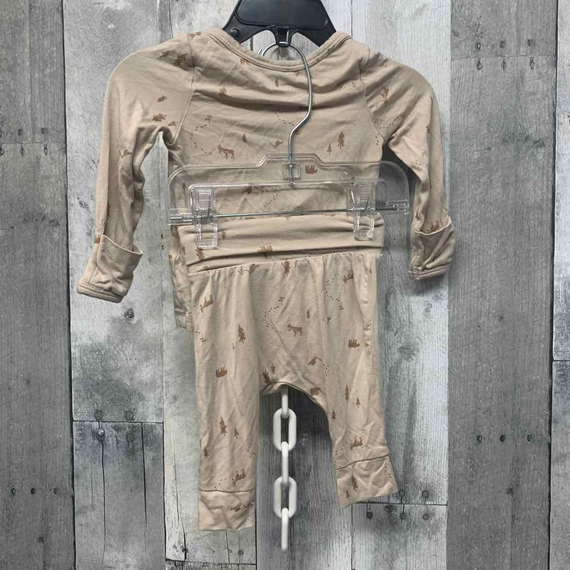 Size 3 Months Brown Print Just One You Shirt/Pants - OodlesCB