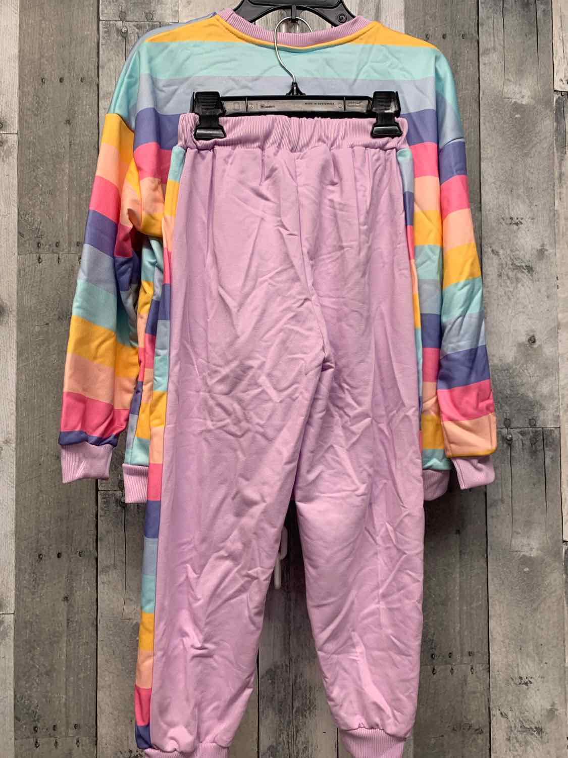 Size 6 Purple Striped Boutique Brand Sweats - 2pc