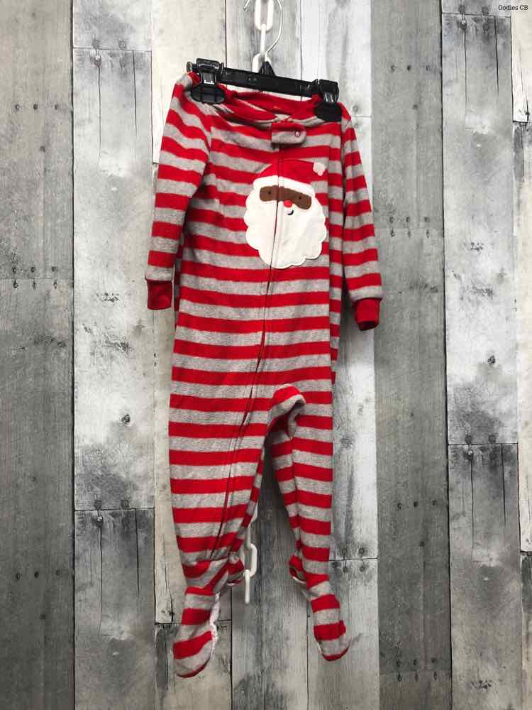 Size 12 Months Red/Gray Just One You Footy PJs