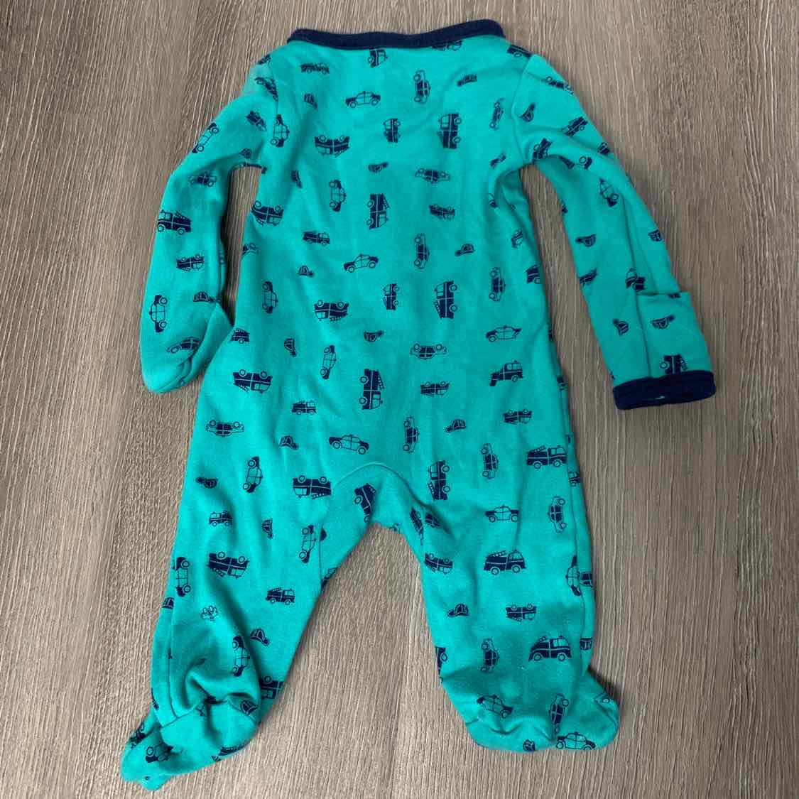 Size Preemie Teal Print Simple Joys Footy PJs