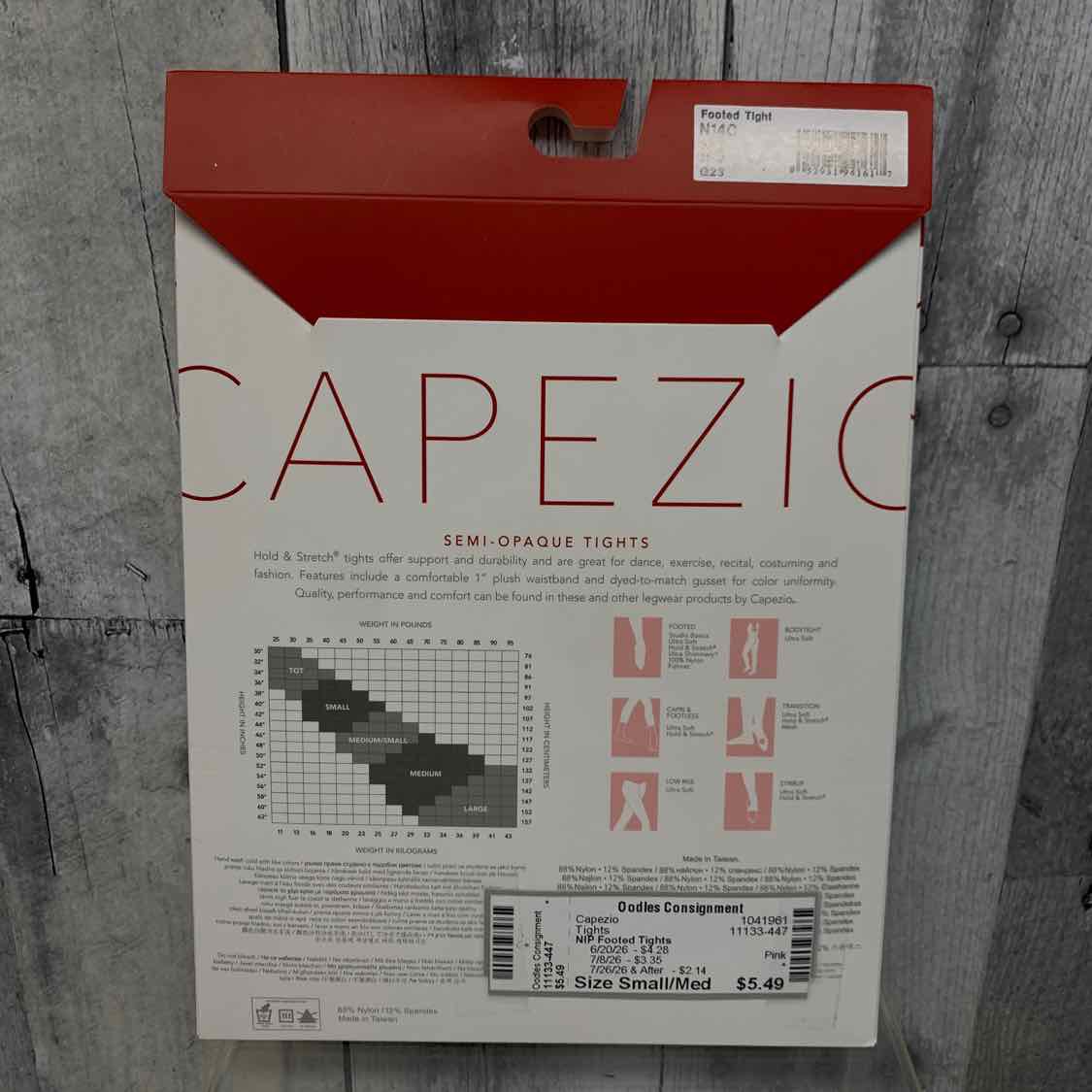 Size Small/Med Pink Capezio Tights