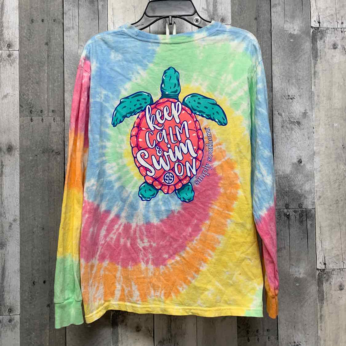 Size Large Pink/Green Simply Southern Long Sleeve Shirt