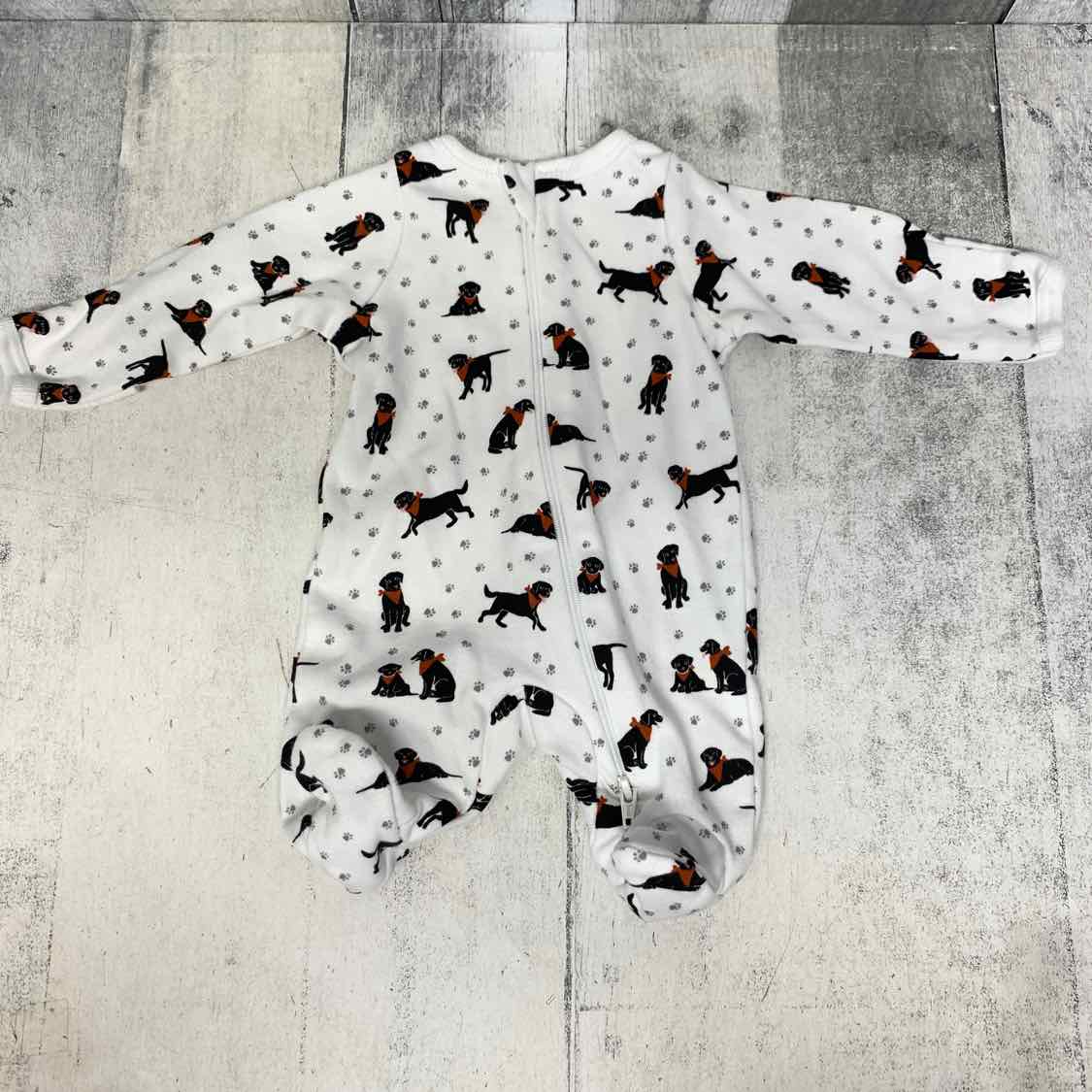 Size Preemie Ivory Print Wonder Nation Footy PJs