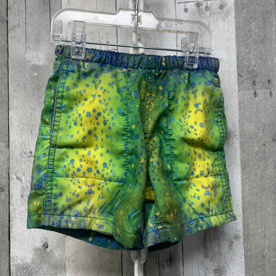 Size 2T Green/Blue Reel Legends Swim Trunks