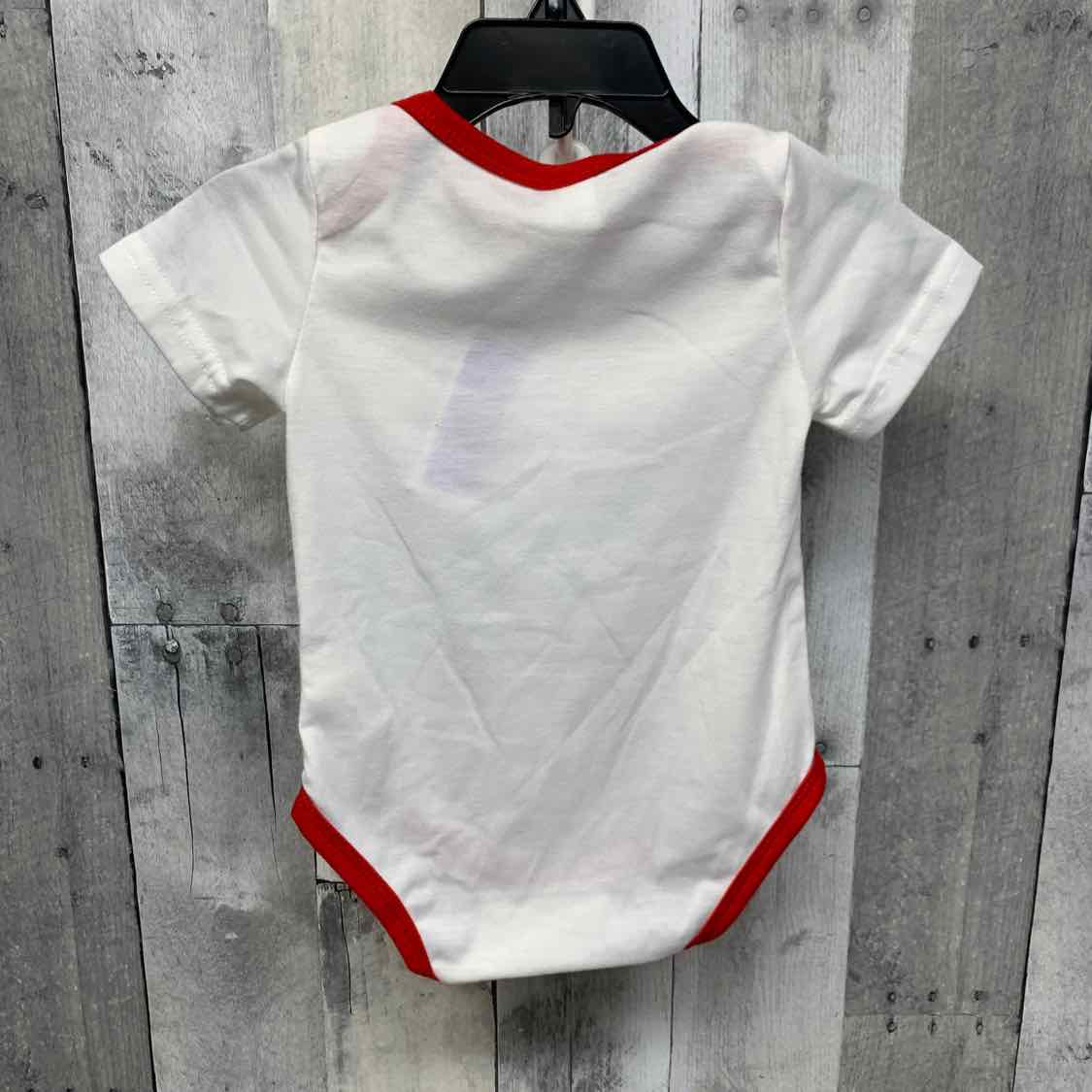 Size 6-9 Months White/Red Shein Bodysuit