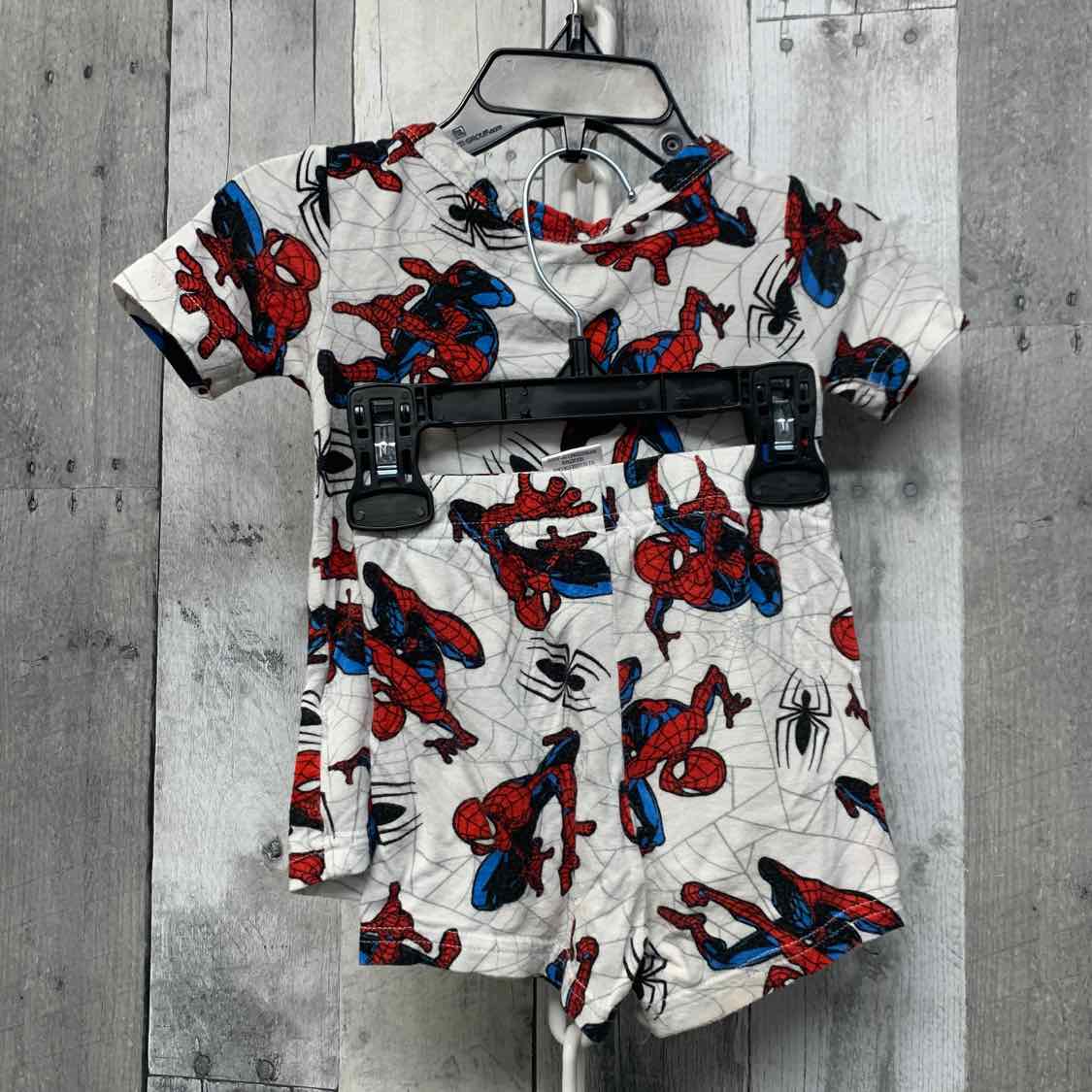 Size 18 Months White Print Spiderman 2pc PJs