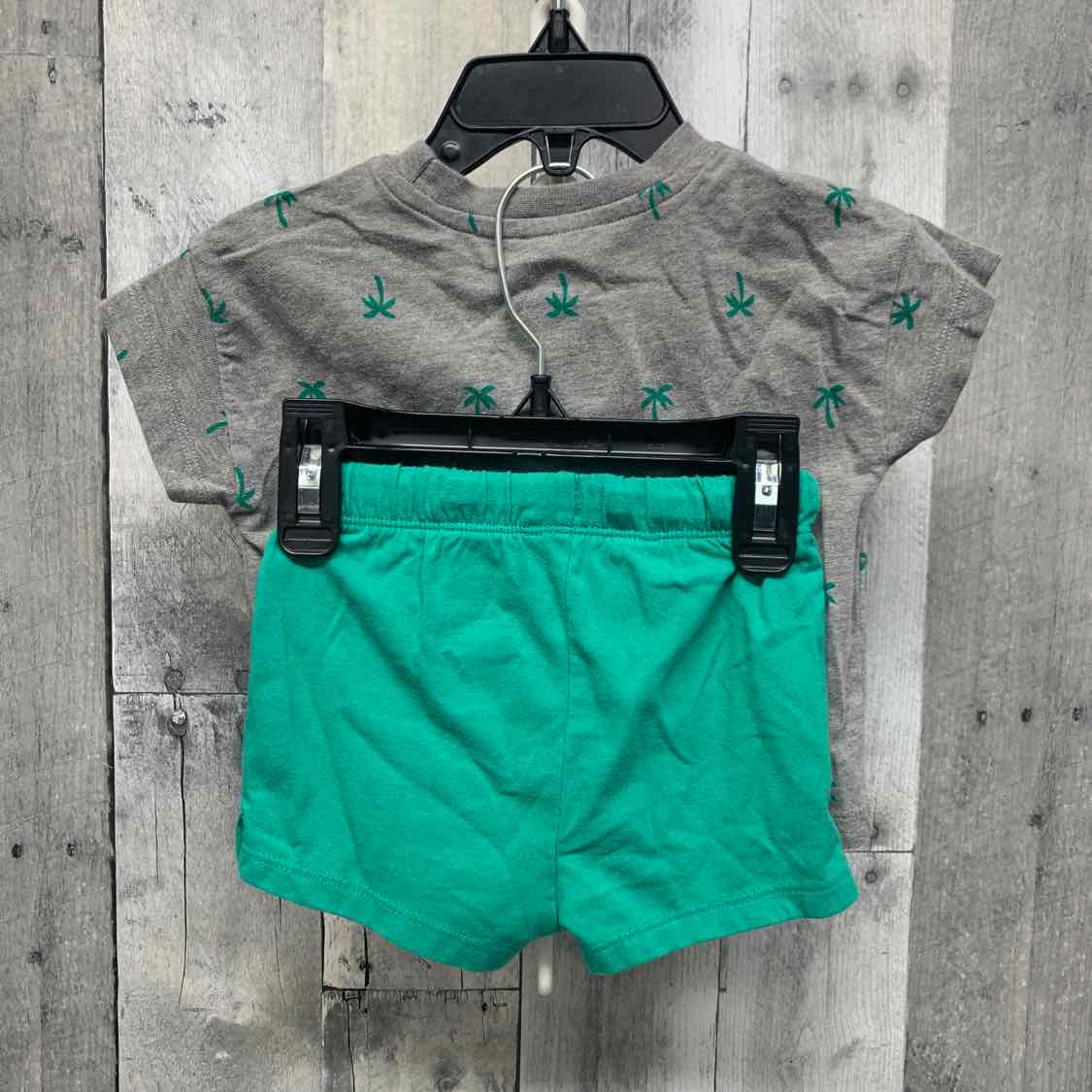 Size 3-6 Months Gray/Green Cat & Jack Shirt/Shorts