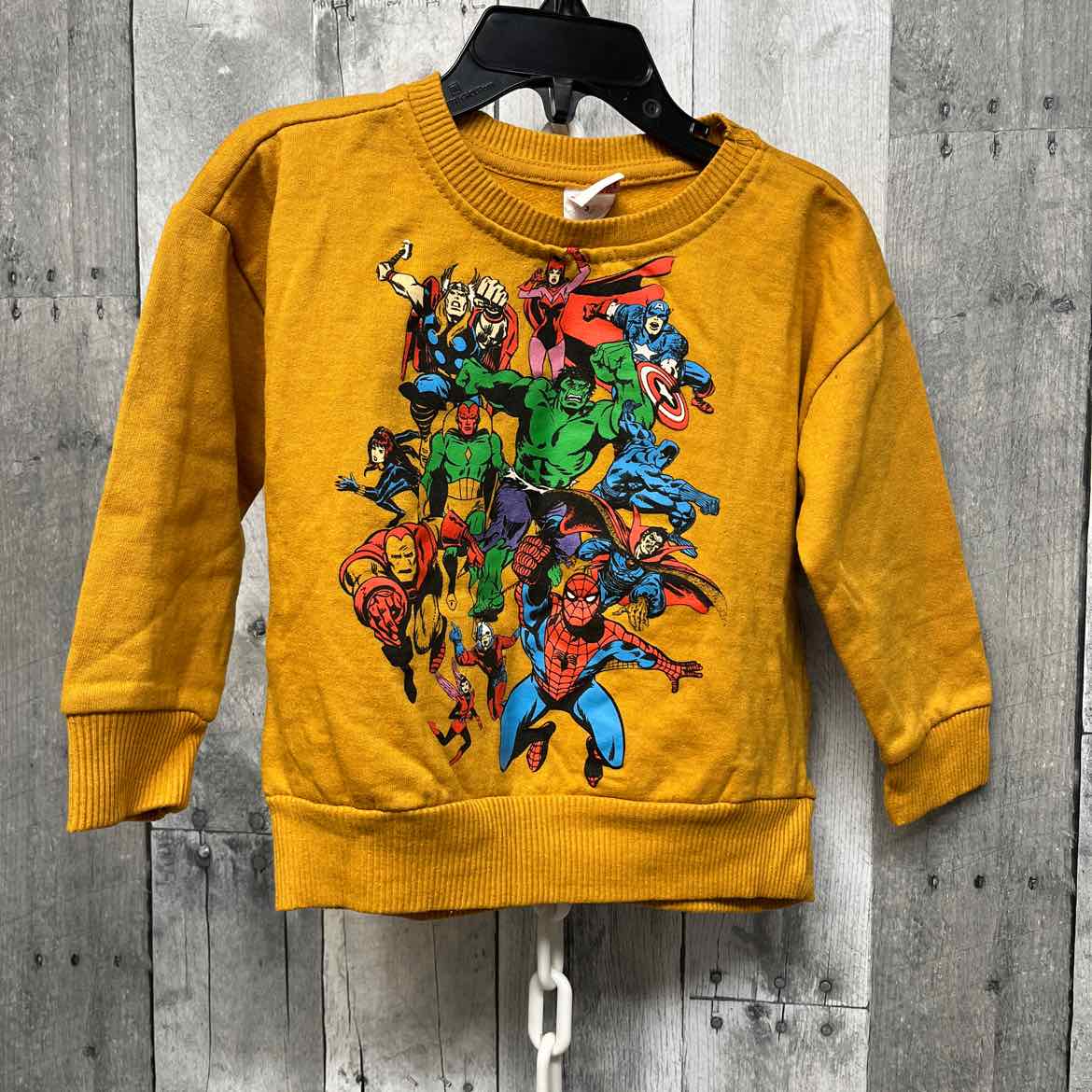 Size 3T Yellow Graphic Marvel Sweat Shirt