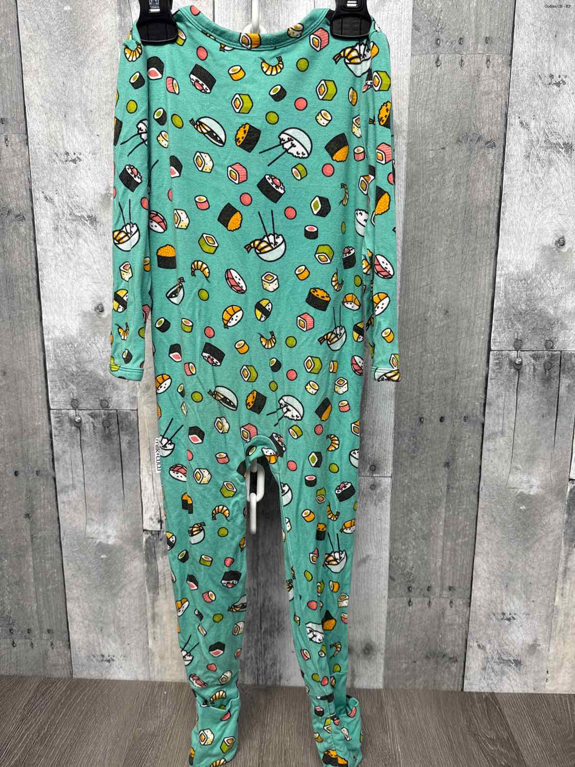 Size 18-24 Months Green Print Bamboo Footy PJs