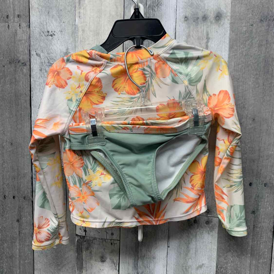 Size 3T Green/Orange Wonder Nation Swim Suit - 2pc+