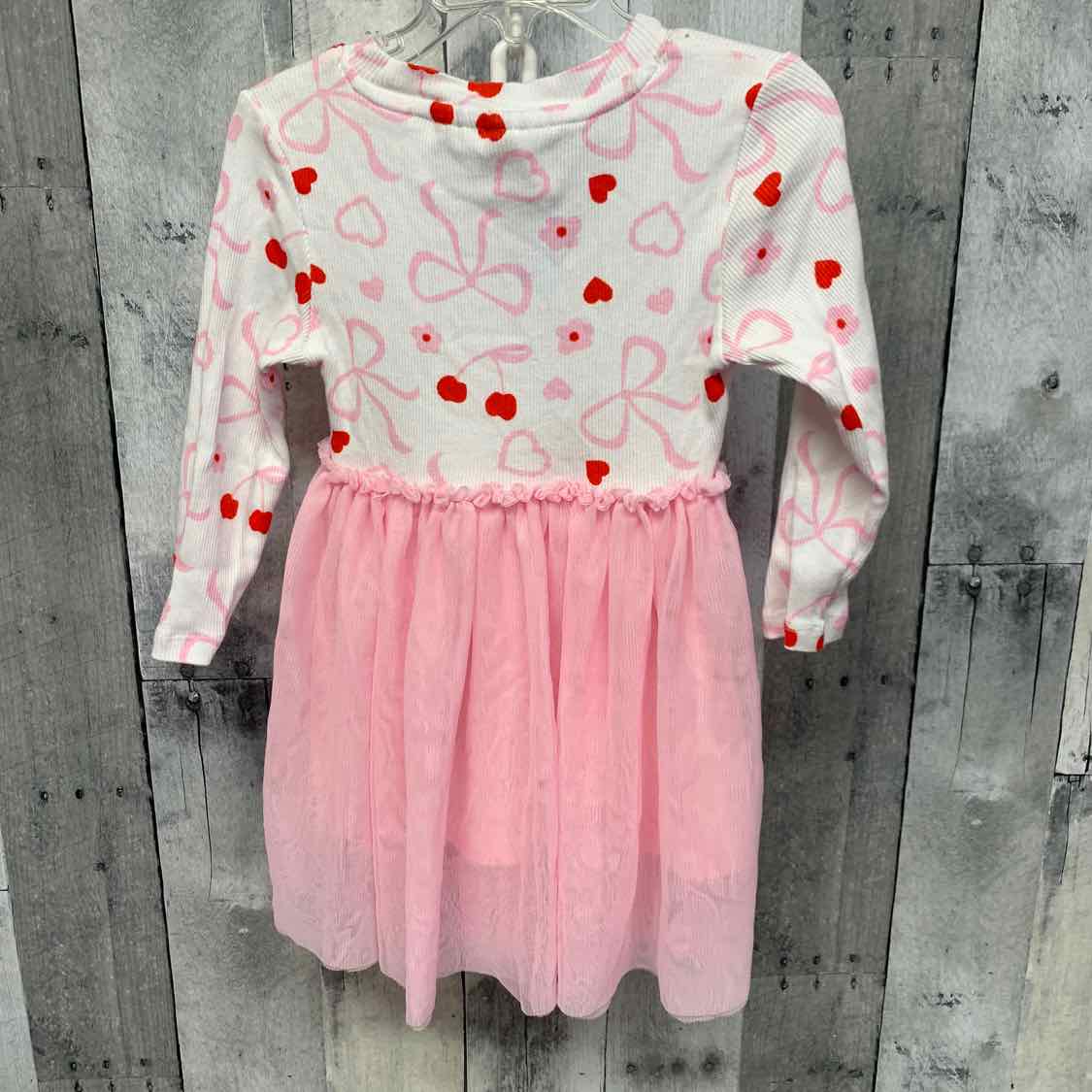 Size 2T Pink/White B Brand LS Dress