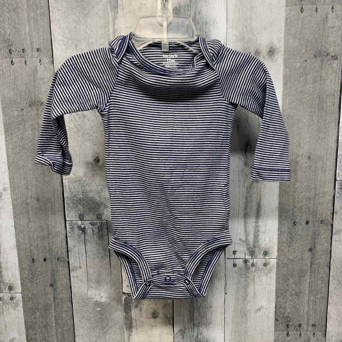Size 12 Months Blue Striped Carter's Bodysuit