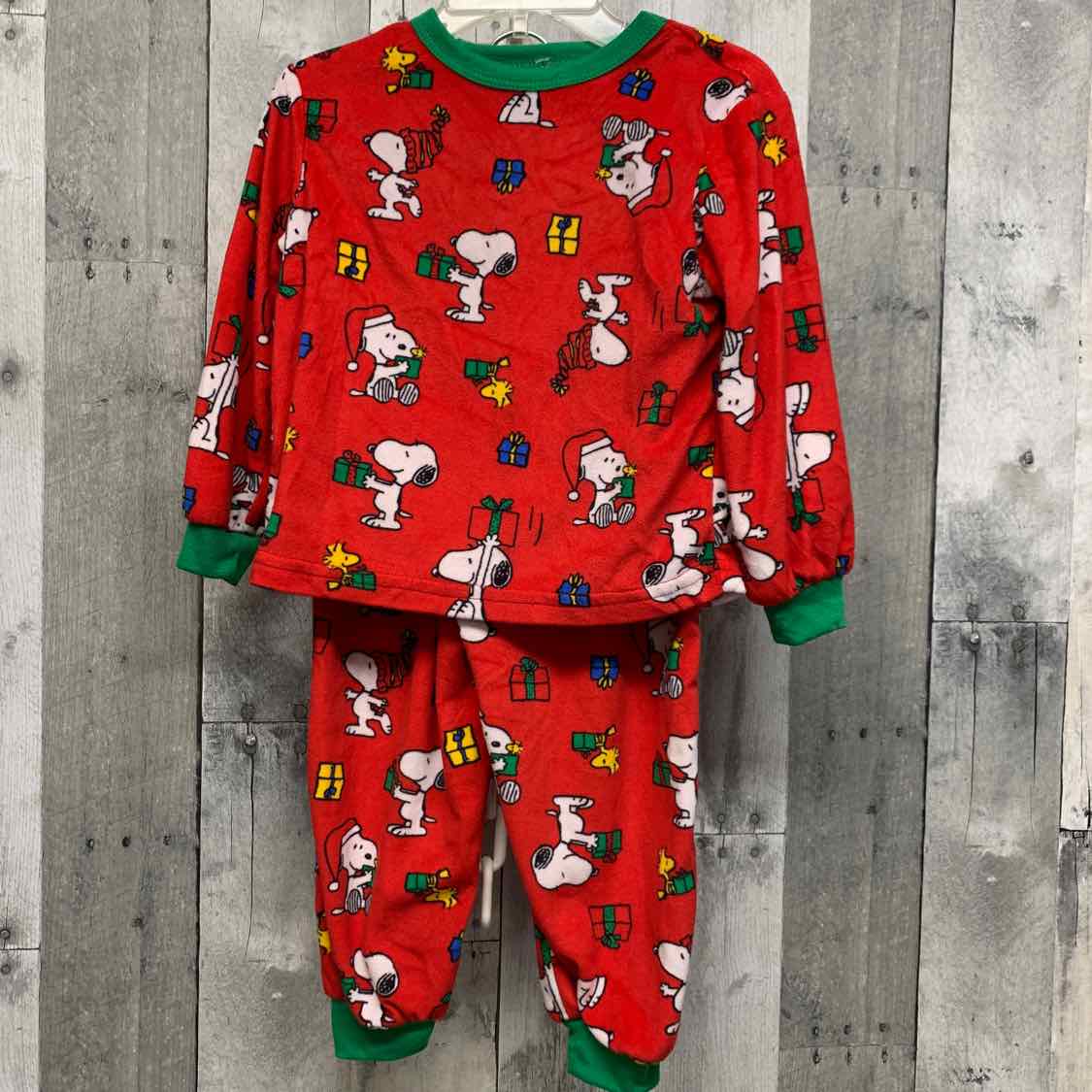 Size 3T Red Print Peanuts 2pc PJs